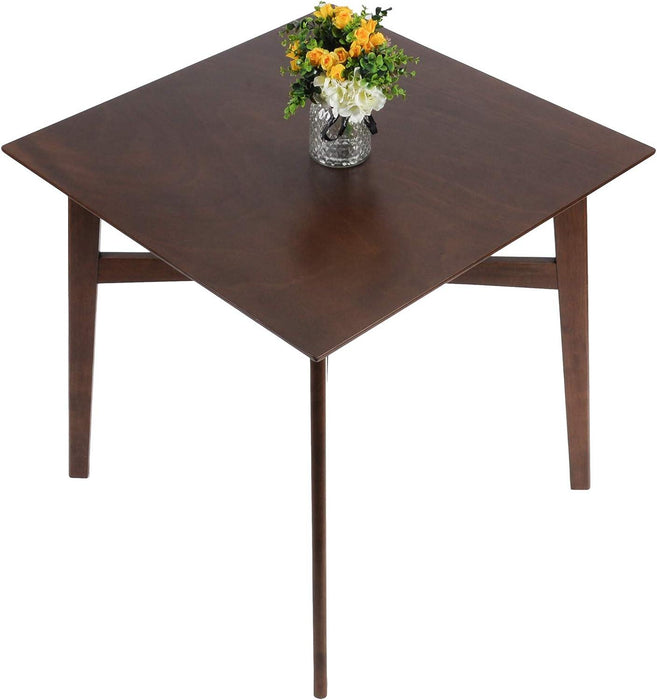 36" Square High Top Bar Table for 2-4 Dining Kitchen Table with Solid Wood Leg Mid-Century Modern