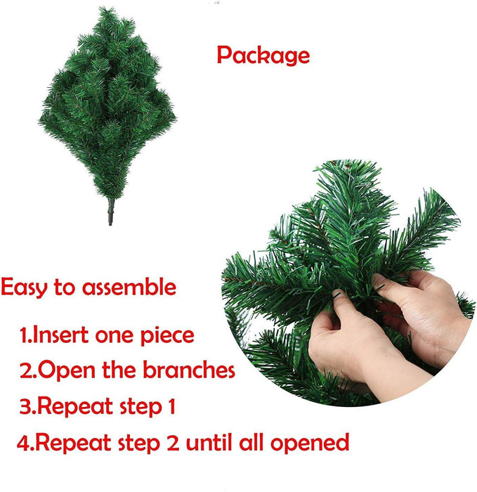 9.8ft Christmas Pine Tree Artificial Xmas Tree with 2150 Branch Tips and Metal Stand, Green