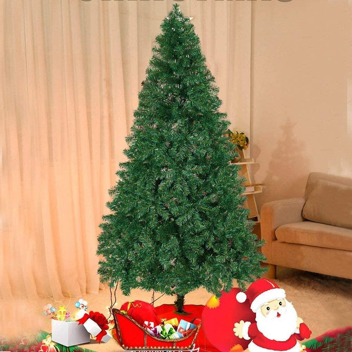 9.8ft Christmas Pine Tree Artificial Xmas Tree with 2150 Branch Tips and Metal Stand, Green