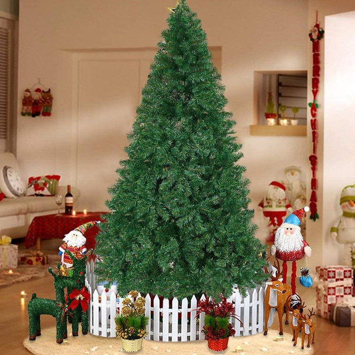 9.8ft Christmas Pine Tree Artificial Xmas Tree with 2150 Branch Tips and Metal Stand, Green