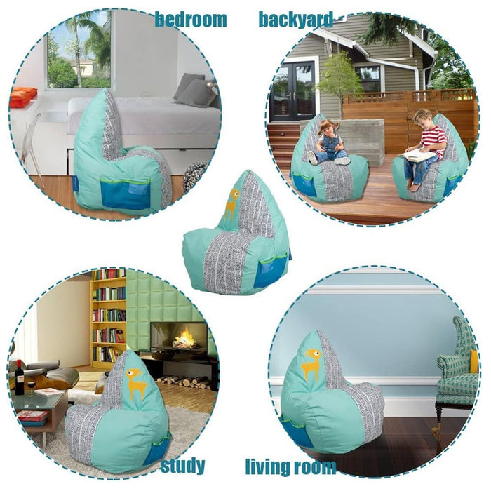 Children Single Sofa Chair Small Comfort Bean Bag Self-Rebound Sponge Sofa, Deer Pattern