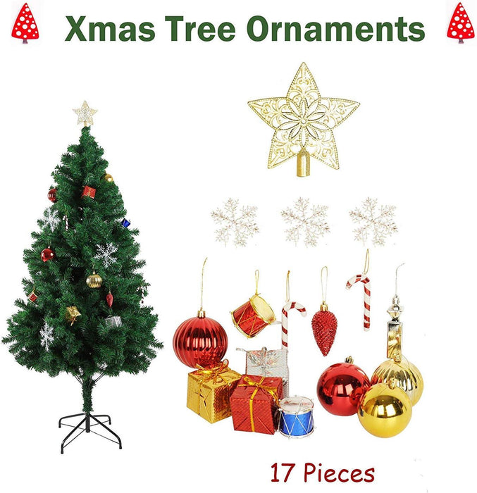 6ft Premium Spruce Artificial Christmas Tree with 800 Branch Tips and Decoration, Green