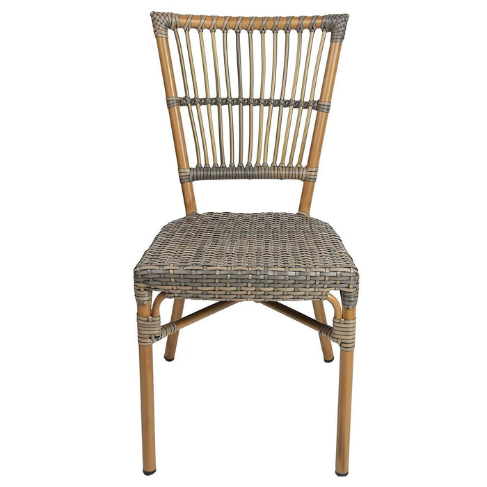 Set of 2 Patio Wicker Chairs Ultra-Light Outdoor Dining Chairs with PE Rattan and Aluminum Frame