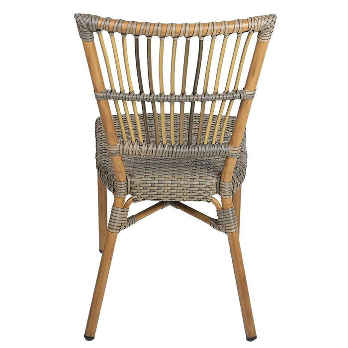 Set of 2 Patio Wicker Chairs Ultra-Light Outdoor Dining Chairs with PE Rattan and Aluminum Frame