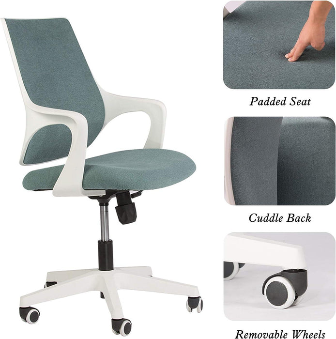 Height Adjustable Swivel Ergonomic Office Desk Chair with Cuddle Back and Padded Seat