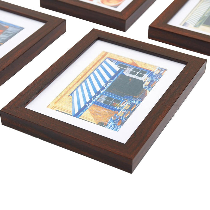 Set of 10 Picture Frame Photo Display Wall Kit Collection Wall Mount, Brown