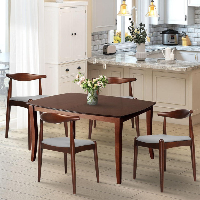 Set of 2 Upholstered Solid Wood Side Chairs Mid-Century Modern Kitchen Dining Chairs, Walnut