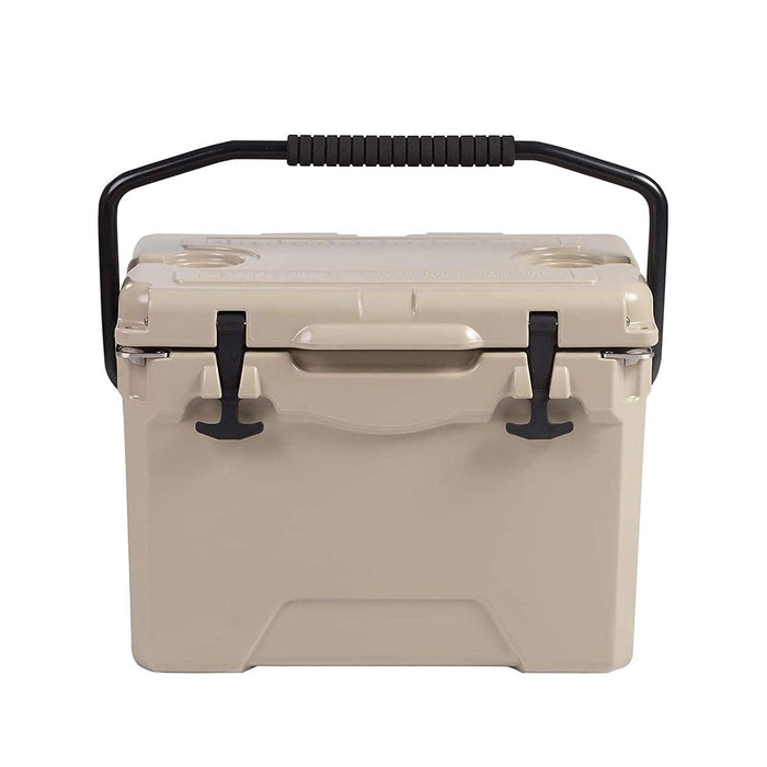 25QT Rotomolded Insulated Ice Cooler 3-5 Days Ice Chest with Built-in Fish Ruler, Bottle Opener, Cup Holder