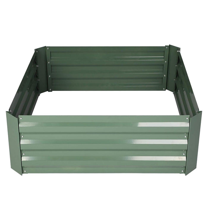 32"x32"x12" Raised Garden Bed Galvanized Planter Box Anti-Rust Coating Planting Vegetables Herbs and Flowers