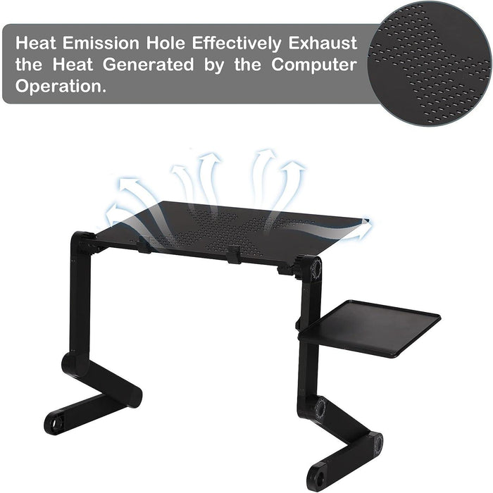 Adjustable Laptop Stand with Heat Emission Hole and Detachable Mouse Pad Portable Folding Laptop Table