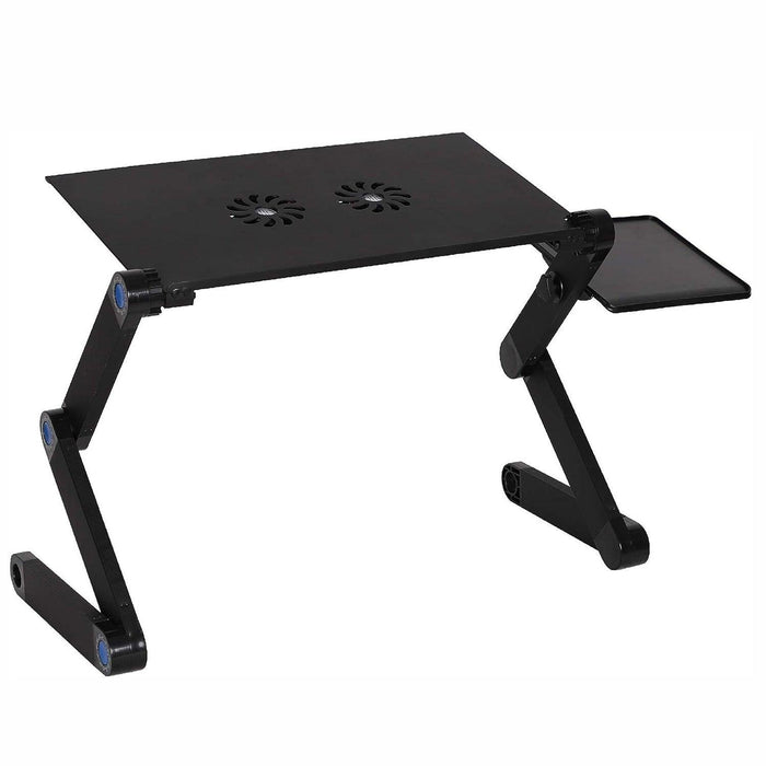 Adjustable Laptop Stand With 2 Cooling Fans and Detachable Mouse Pad Portable Folding Laptop Table