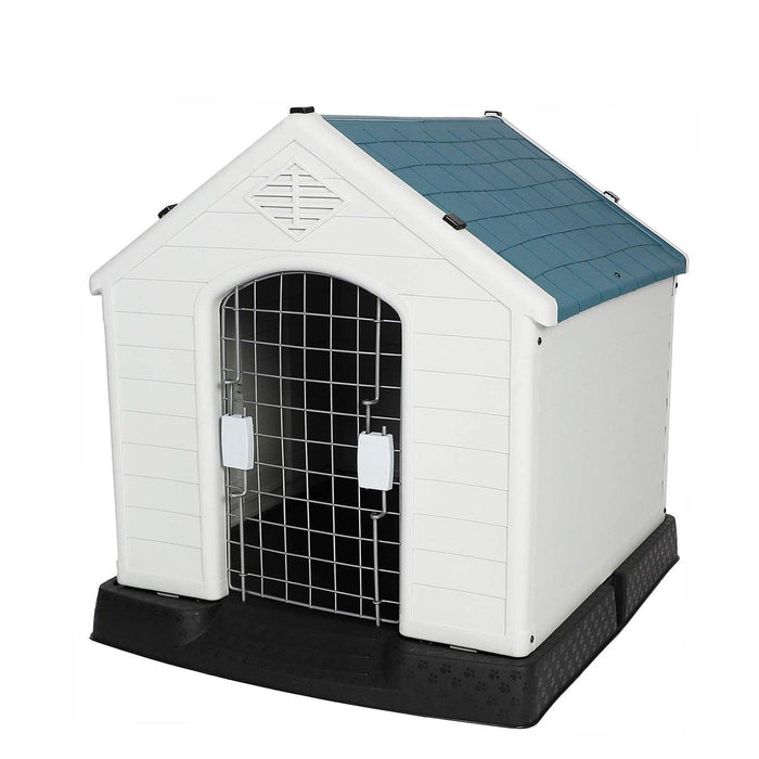 Medium Outdoor Dog House Plastic Waterproof Kennel, 31.5"L x 29"W x 32"H