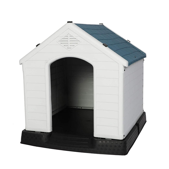 Large Outdoor Dog House Plastic Waterproof Kennel, 37.5"L x 35.5" W x 39"H