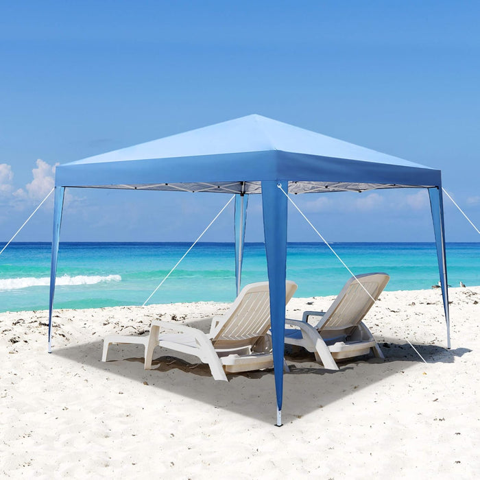 Pop up Gazebo Canopy Tent, 10'x10' Patio  Easy to Setup Portable Outdoor Sun Shade, Blue