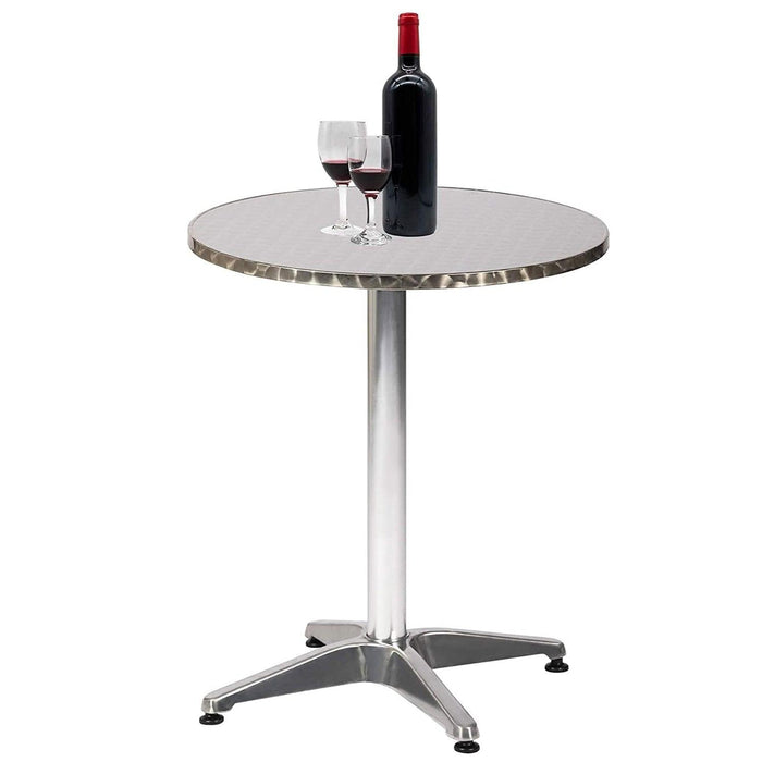 27.5" Round Outdoor Patio Aluminum Table Bistro End Table Backyard Side Table