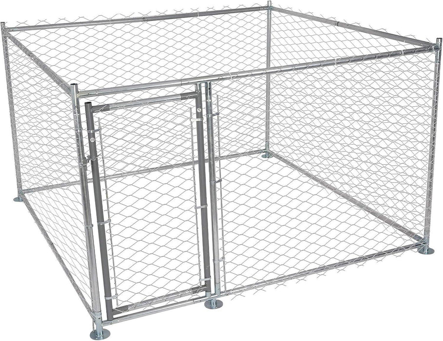 6.5'x6.5'x4' Outdoor Dog Kennel Galvanized Steel Pet Playpen with Secure Lock for Large Dog