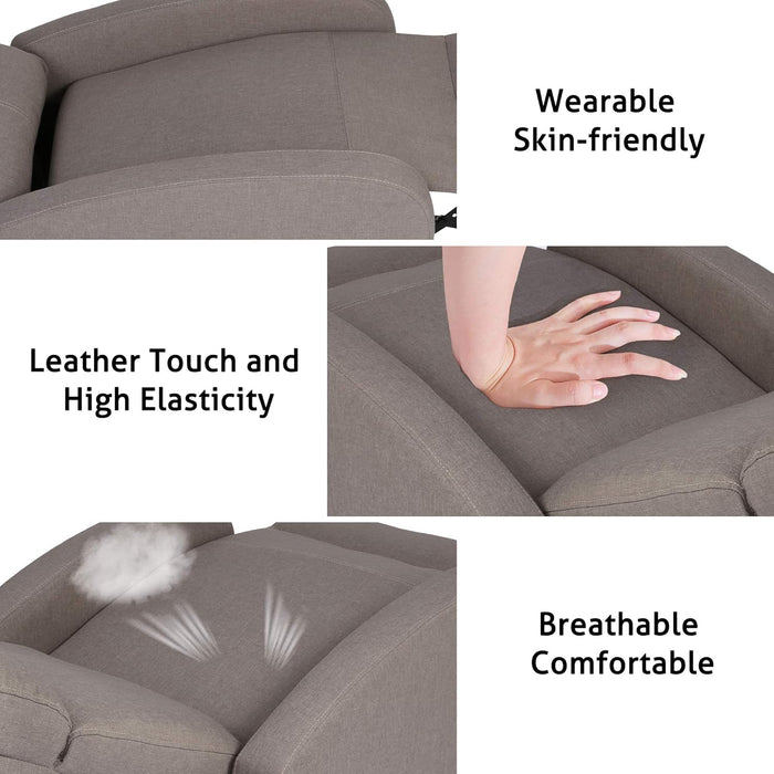 Adjustable Fabric Recliner Chair Ergonomic Recliner Sofa Padded Seat w/Thick Cushion & Backrest