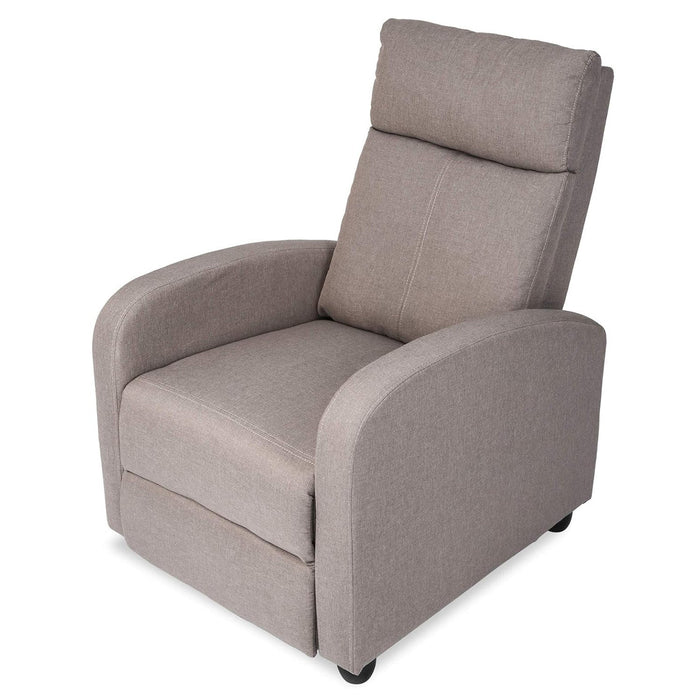 Adjustable Fabric Recliner Chair Ergonomic Recliner Sofa Padded Seat w/Thick Cushion & Backrest