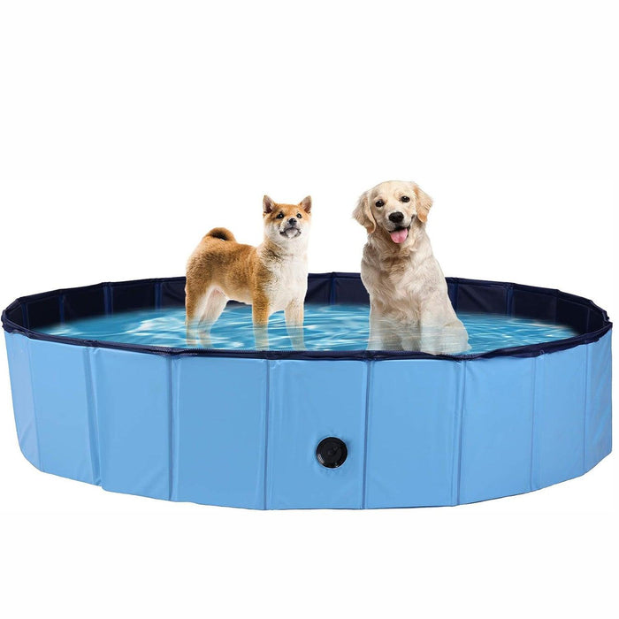 Foldable Dog Pet Swimming Pool Slip-Resistant PVC Kiddie Pool Collapsible Bathing Tub