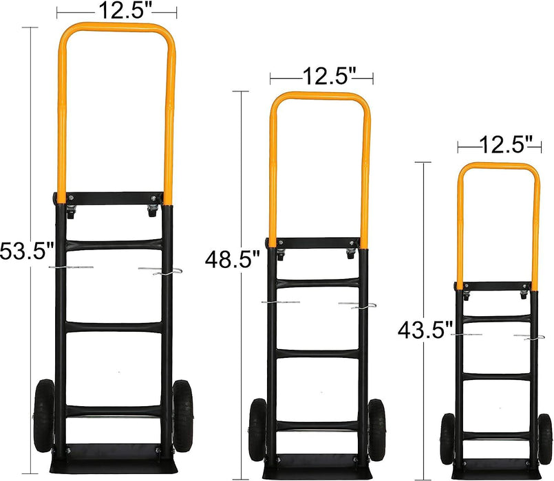 2 in 1 Folding Hand Truck Utility Cart Portable Dolly with Rubber Wheels, 330lbs Capacity