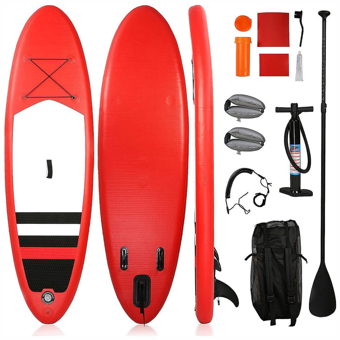 9'x30"x6" Inflatable Stand Up Paddle Board with SUP Accessories & Backpack, Red