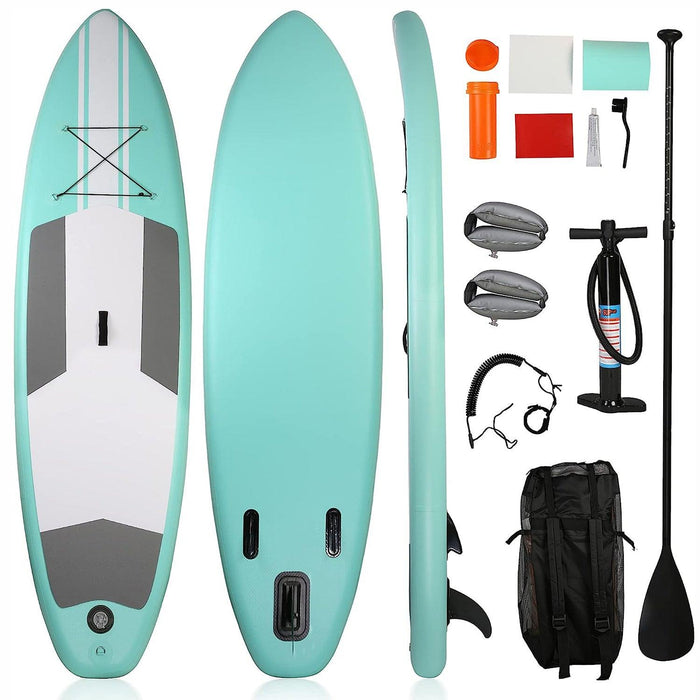 10'x31"x6" Inflatable Stand Up Paddle Board with SUP Accessories & Carry Bag, Green