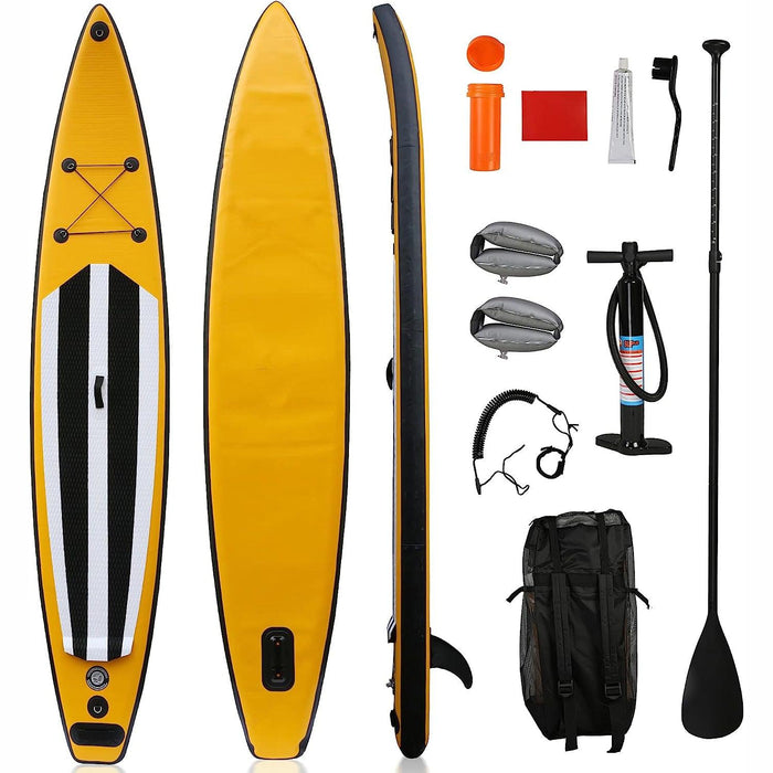 12.6'x28"x6" Inflatable Stand Up Paddle Board with SUP Accessories & Carry Bag, Yellow