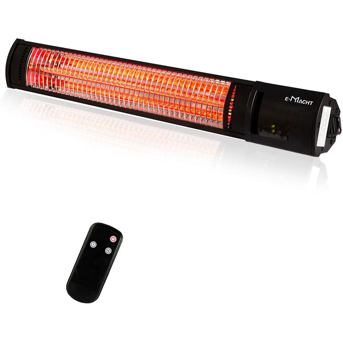 1500W Outdoor Patio Infrared Heater Electric Wall-Mounted with 2 Power Settings Remote Control Overheat Protection