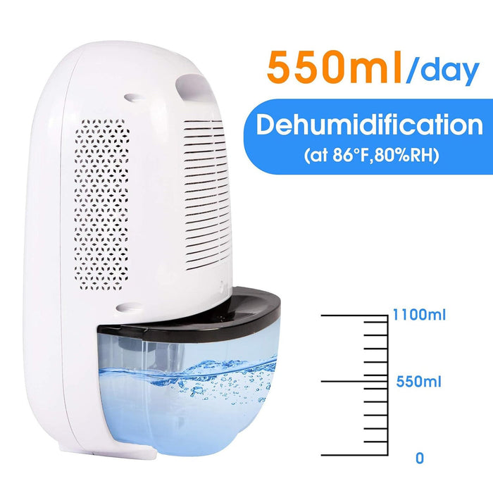 37oz Quiet Portable Small Dehumidifier for Home with LCD Display, Auto Shut-off, Up to 430 Sq.ft, White