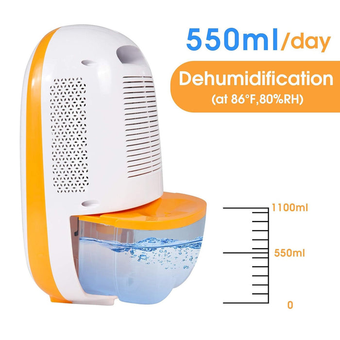 37oz Quiet Portable Small Dehumidifier for Home with Auto Shut-off, Up to 430 Sq.ft, Orange