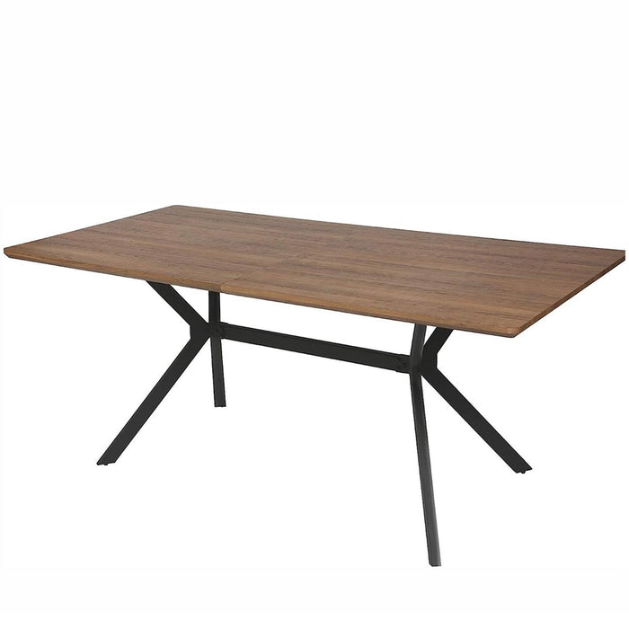 71" Rectangle Mid-Century Modern Wooden Dining Table for 6-8 Kitchen Table with Metal Legs