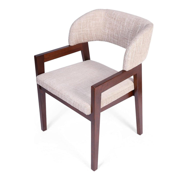 Mid-Century Modern Dining Chairs Upholstered Side Chairs with Beech Wood Frame and Armrest