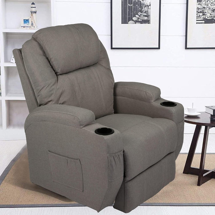 Single Electric Power Lift Recliner Chair for Elderly, Massage Chair Sofa with Heat Remote, Gray