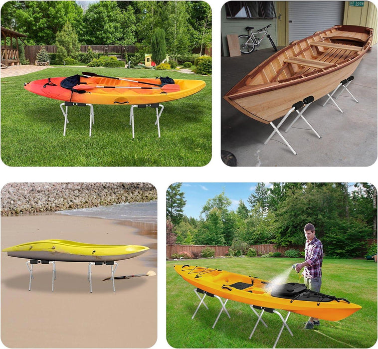 Set of 2 Universal Kayak Storage Racks Collapsible Kayak Stand for Canoe Boat SUP