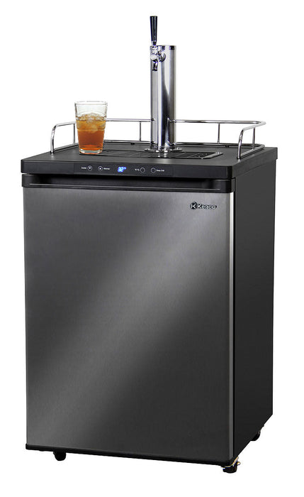 24" Wide Kombucha Single Tap Black Stainless Steel Kegerator