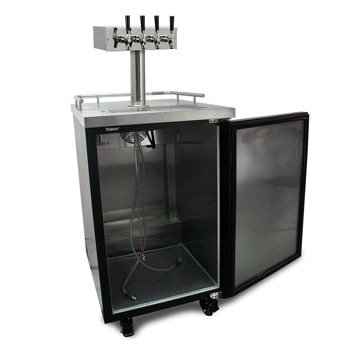 Four Faucet Commercial Kombucharator Kombucha Kegerator Black