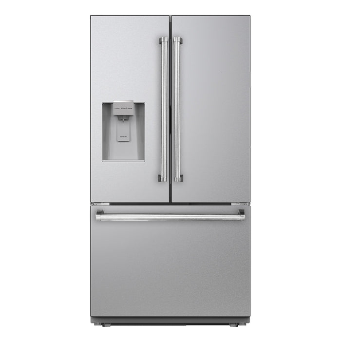KUCHT 36" 28.9 cu. ft. French Door Standard Depth Refrigerator with Water/Ice Dispenser in Stainless Steel, KR900X