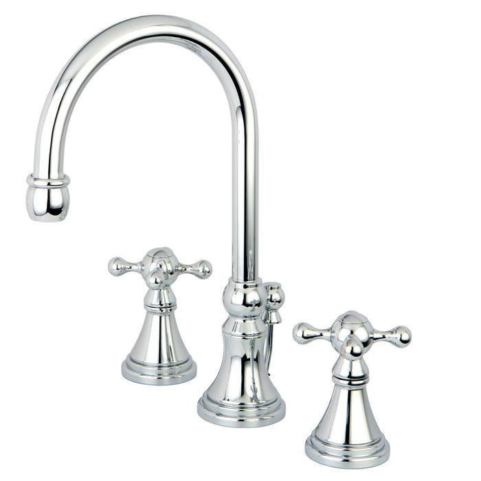 Governor KS2981KX Two-Handle 3-Hole Deck Mount Widespread Bathroom Faucet with Brass Pop-Up, Polished Chrome