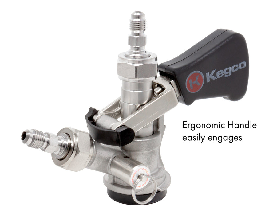 D System Keg Tap Coupler with Ergonomic Handle and 1/4" MFL Fittings