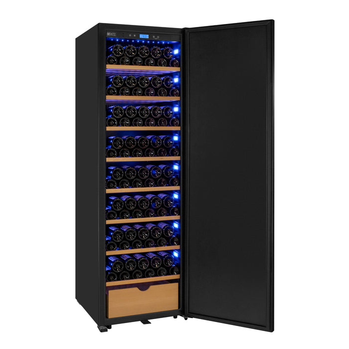 76.5" Tall Single Zone Wine Vault with Solid Black Right Hinge Door