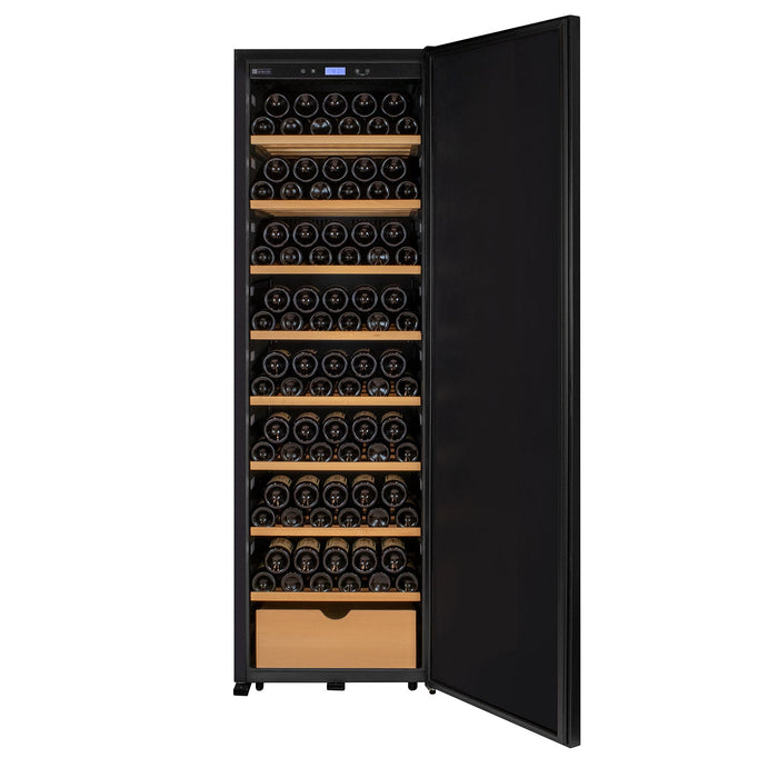 76.5" Tall Single Zone Wine Vault with Solid Black Right Hinge Door