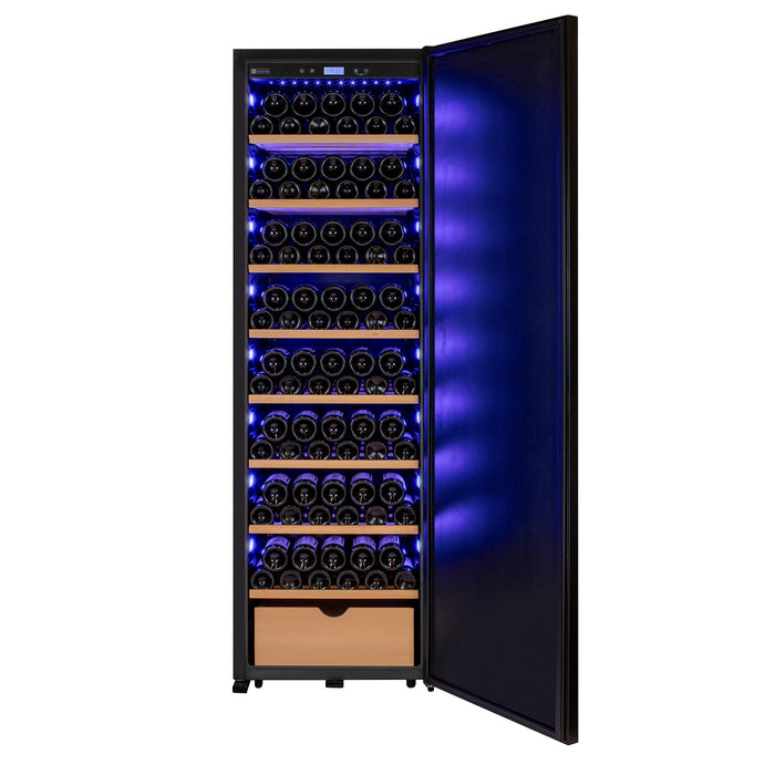 76.5" Tall Single Zone Wine Vault with Solid Black Right Hinge Door