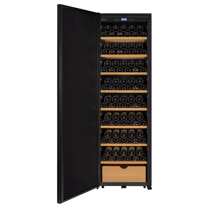 76.5" Tall Single Zone Wine Vault with Solid Black Left Hinge Door