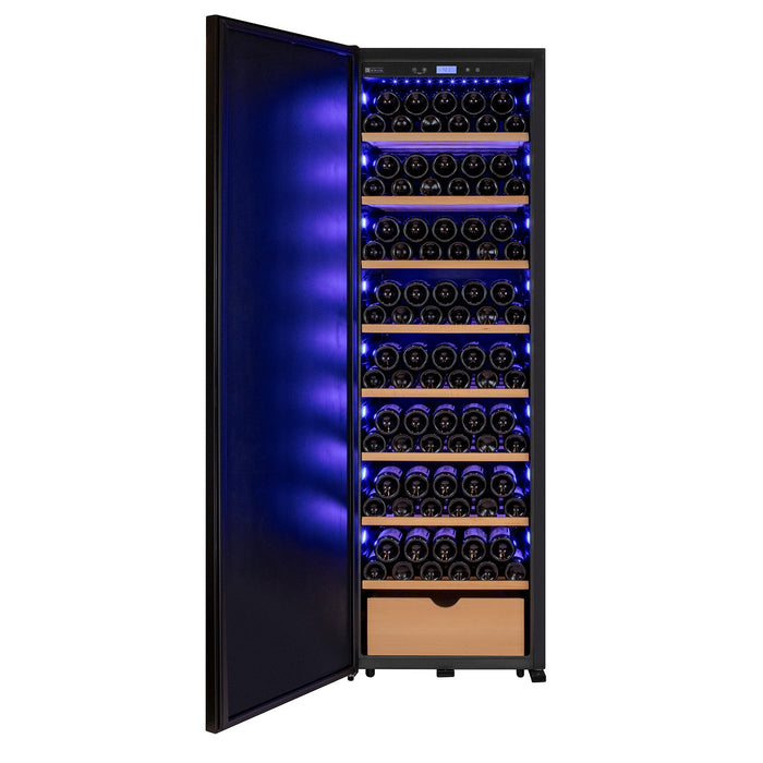 76.5" Tall Single Zone Wine Vault with Solid Black Left Hinge Door