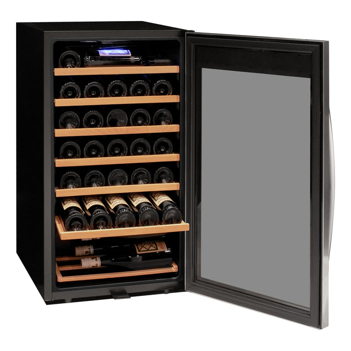 Cascina Series 33 Bottle Single Zone Freestanding Wine Refrigerator Cooler with Stainless Steel Door