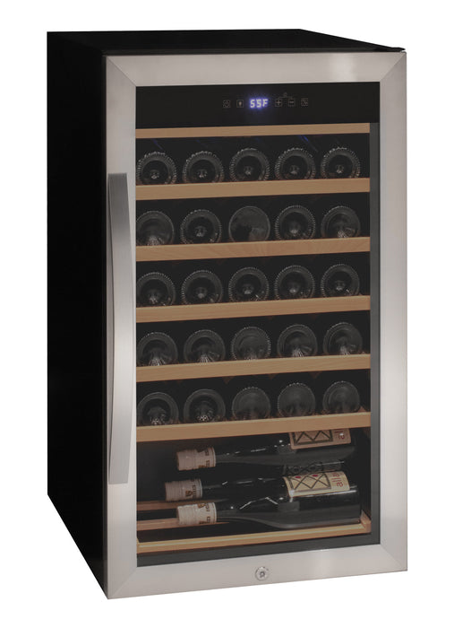 Cascina Series 33 Bottle Single Zone Freestanding Wine Refrigerator Cooler with Stainless Steel Door