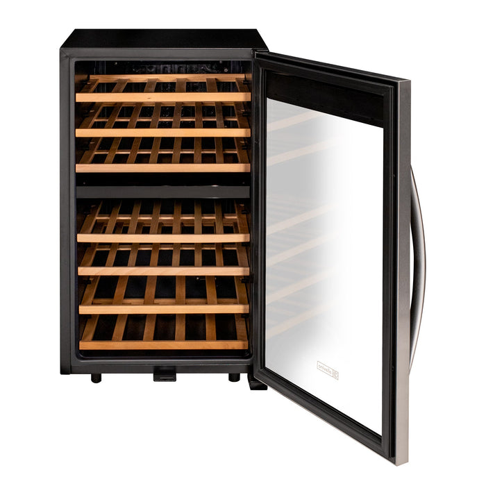 Cascina Series 43 Bottle Dual Zone Freestanding Wine Refrigerator Cooler with Stainless Steel Door