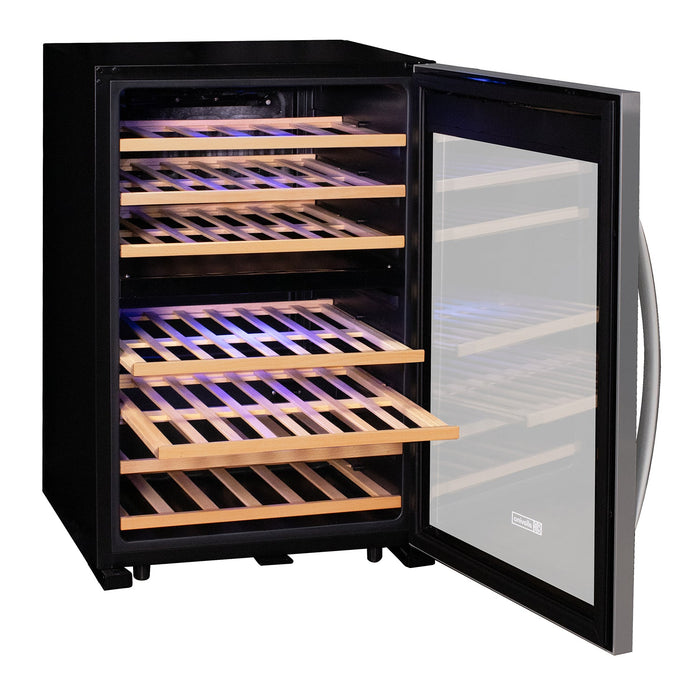 Cascina Series 47 Bottle Dual Zone Freestanding Wine Cooler Refrigerator with Stainless Steel Door