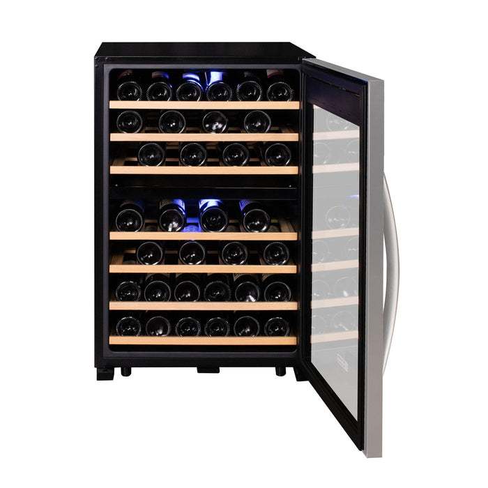 Cascina Series 47 Bottle Dual Zone Freestanding Wine Cooler Refrigerator with Stainless Steel Door