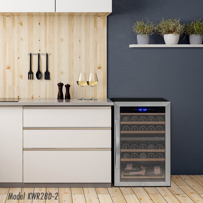 Cascina Series 47 Bottle Dual Zone Freestanding Wine Cooler Refrigerator with Stainless Steel Door